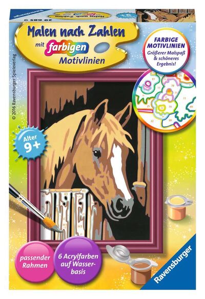 RAVENSBURGER 29685 Malen nach Zahlen Pferd im Stall