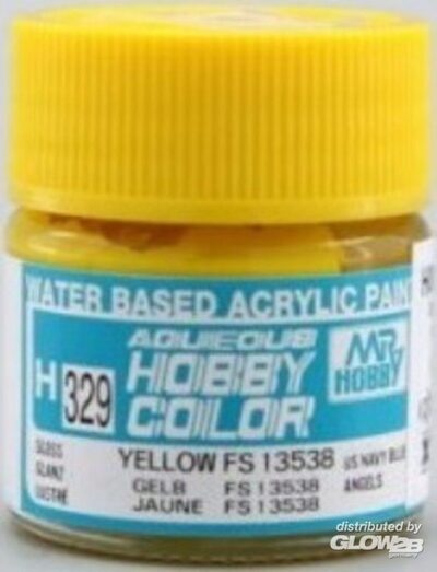 MR HOBBY - GUNZE H-329 Mr Hobby -Gunze Aqueous Hobby Colors (10 ml) Yellow FS 13538 [30