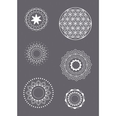RAYHER 45133000 Siebdruck-Schablone Mandala A5, 1 Schablone +1 Rakel