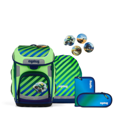 ERGOBAG 01512-90161-10 Schulranzen-Set TruckBär cubo, Blau, Grün
