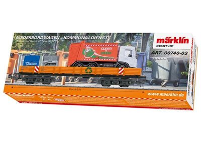 MÄRKLIN 00740-03 H0 Märklin Start up - Niederbordwagen Rlmms „Kommunaldienst“