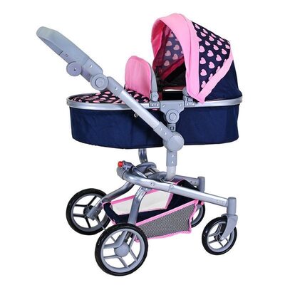 KNORR TOYS 90941 Puppenwagen Boonk - Pink Hearts