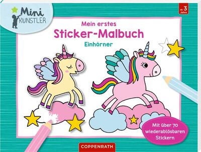 COPPENRATH 64360 Mein 1. Sticker-Malbuch - Einhörner (Mini-Künstler)