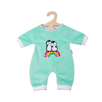 HELESS 2181 Flauschiger Puppen-Strampler Pinguin Pünktchen, Größe 35-45 cm