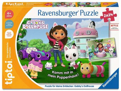 RAVENSBURGER 00236 tiptoi® Kinderpuzzle 2x24 Puzzle für kleine Entdecker Gabby’s Dollhouse