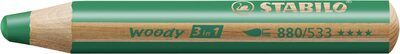 STABILO 880/533 Buntstift, Wasserfarbe & Wachsmalkreide - STABILO woody 3 in 1 - Einzelstift - dunkelgrün