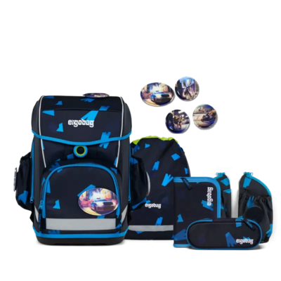 ERGOBAG 01300-90354-10 Cubo Light 6-teiliges Schulrucksack-Set VerfolgBärjagd, dunkelblau