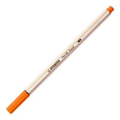 STABILO 568/30 Premium-Filzstift mit Pinselspitze für variable Strichstärken - STABILO Pen 68 brush - Einzelstift - gelbrot