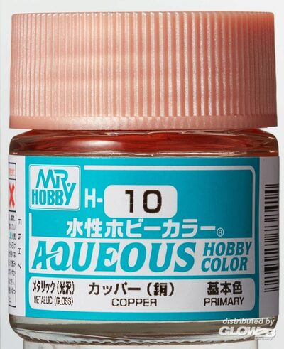 MR HOBBY - GUNZE H-010 Mr Hobby -Gunze Aqueous Hobby Colors (10 ml) Copper [30