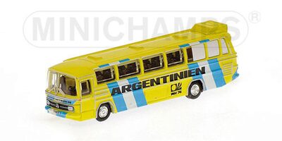 MINICHAMPS® 169035185 1:88 MERCEDES-BENZ O302 (LHD) - FUSSBALL-WELTMEISTERSCHAFT 1974 - MANNSCHAFTSBUS 'ARGENTINIEN' L.E. 999 pcs.