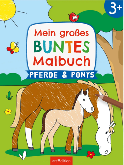 ARSEDITION 135800 Mein großes buntes Malbuch – Pferde und Ponys