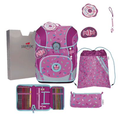 DERDIEDAS D851100119800 Schulranzen-Set 5-teilig Sweet Sprinkles ErgoFlex Tiny