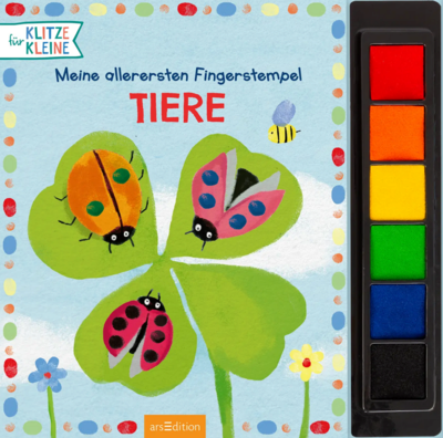 ARSEDITION 135567 Meine allerersten Fingerstempel Tiere - Mit 6 Stempelfarben und bunten Vorlagen