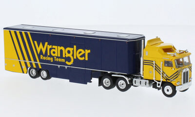 BREKINA 85737 1:87 / H0 Kenworth K 100 Aerodyne Renntransport-SZ 1980, Wrangler Racing,