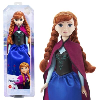 MATTEL HLW49 Disney Die Eiskönigin Core Anna Modepuppe mit Accessoires (Outfit Film 1)