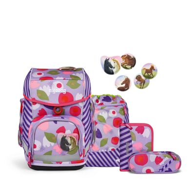 ERGOBAG 01036-90275-10 cubo Schulrucksack-Set regular BlütenzauBär, 5-teilig