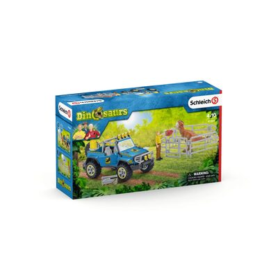 SCHLEICH 41464 Geländewagen mit Dino-Außenposten