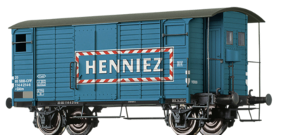 BRAWA 47882 H0 Gedeckter Güterwagen Gklm 'Henniez Mineralwasser', SBB, Ep. III