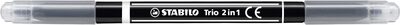 STABILO 223/46 Filzstift und Fineliner in einem - STABILO Trio 2 in 1 - Einzelstift - schwarz
