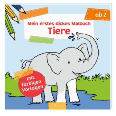 ARSEDITION 133959 Mein erstes dickes Malbuch Tiere