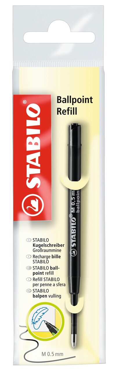 STABILO 2/046-02 Kugelschreiber - Großraummine - STABILO Ballpoint Refill - Einzelmine - schwarz