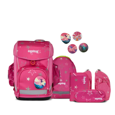 ERGOBAG 01300-90199-10 Cubo Light 6-teiliges Schulrucksack-Set SternzauBär, pink