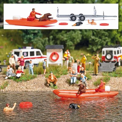 BUSCH 7897 H0 Wasserrettung mit Schlauchboot