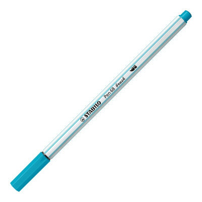 STABILO 568/31 Premium-Filzstift mit Pinselspitze für variable Strichstärken - STABILO Pen 68 brush - Einzelstift - hellblau