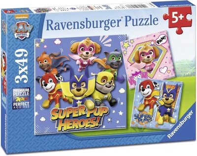 RAVENSBURGER 8036 Kinderpuzzle 3 x 49 Teile PAW: Paw Patrol