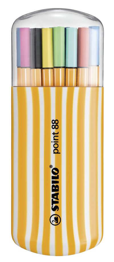 STABILO 8820-02 Fineliner - STABILO point 88 - 20er Zebrui - mit 20 verschiedenen Farben