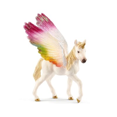 SCHLEICH 70577 Geflügeltes Regenbogeneinhorn, Fohlen