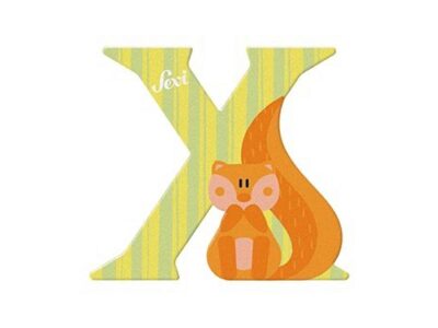 SEVI 83024 Tier Holzbuchstabe 10 cm, X-erophil, Türbuchstabe für das Kinderzimmer