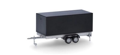 HERPA 052627-003 1:87 PKW-Planenhänger 2-achs, schwarz
