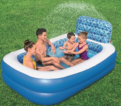 BESTWAY 54451 Family Pool Waterfall Oasis™ mit Sprinkler, 254x178x140 cm
