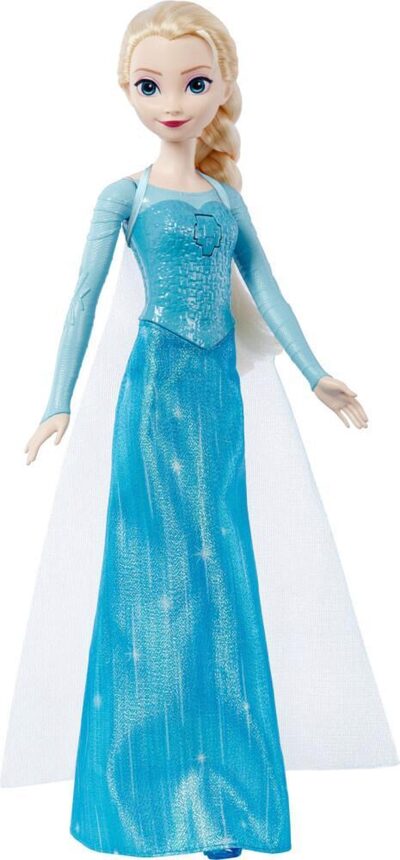 MATTEL JDL58 Disney Die Eiskönigin Singende Puppe Elsa 'Lass jetzt los' (4 Sprachen: D, I, E, F)