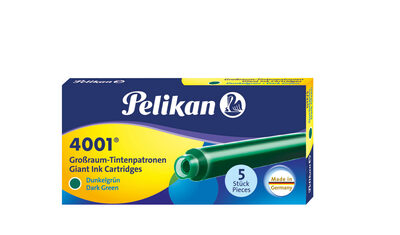 PELIKAN 300070 Pelikan Großraum-Tintenpatronen 4001®, Dunkelgrün, 5 Stück