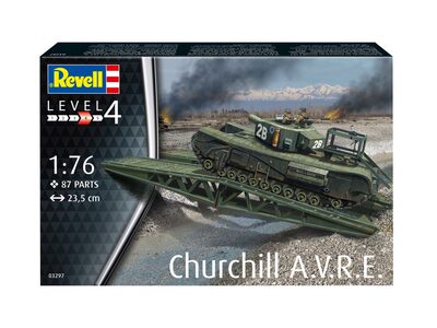 REVELL 63297 1:76 Model Set Churchill A.V.R.E. - Modellbausatz mit Basiszubehör