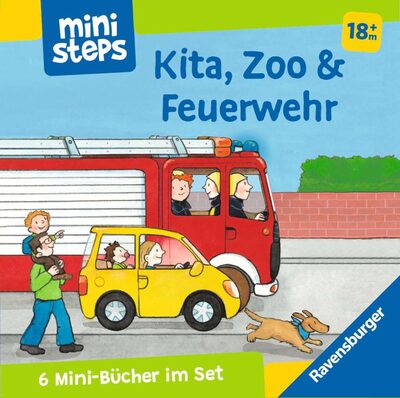 RAVENSBURGER 30284 ministeps: Mein erster Bücher-Würfel: Kita, Zoo und Feuerwehr (Bücher-Set)