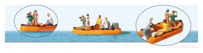 PREISER 10764 H0 Familie im Schlauchboot