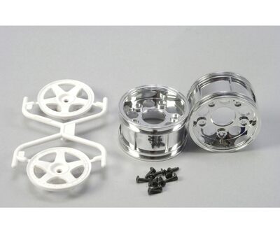 TAMIYA 300050673 Felgen (2) Chrom/weiß 2-teili