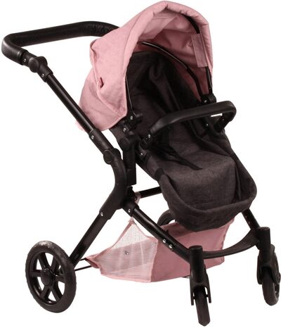 GÖTZ 033675 Puppenwagen 4 Rad (2in1) mit Knickschieber soft mood