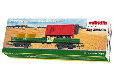 MÄRKLIN 00740-01 H0 Märklin Start up - Niederbordwagen Rlmms 'Landwirtschaft“