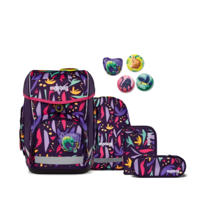 ERGOBAG 01212-90361-10 Cubo 5-teiliges Schulrucksack-Set Neo AmBärzonas, lila