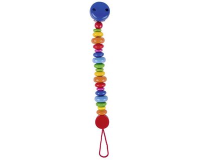 HEIMESS 732290 Schnullerkette bunte Linsen L= 21 cm, Holz