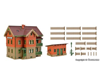 VOLLMER 43529 H0 Bahnwärterhaus Esslingen mit Hühnerstall und Gartenzaun