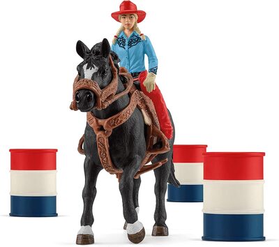 SCHLEICH 42576 Barrel Racing mit Cowgirl