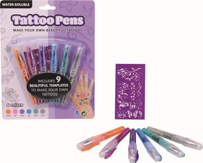 JOHNTOY 29520 6 Tattoo-Stifte in verschiedenen Farben