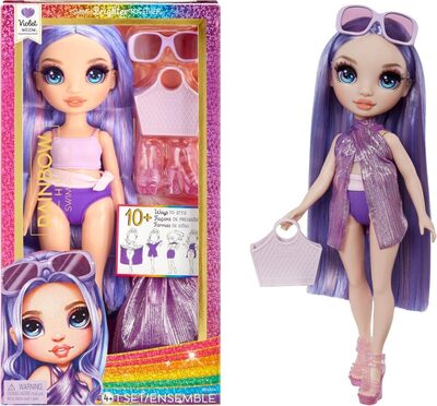 MGA 507314-EUC Rainbow High Swim & Style Fashion Doll- Violet (Purple)
