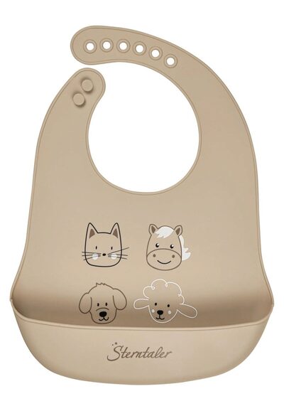 STERNTALER 6792450 Silikon Lätzchen BAUERNHOF beige