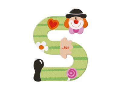 SEVI 81755 Holzbuchstabe S Clown 10 cm, sortiert